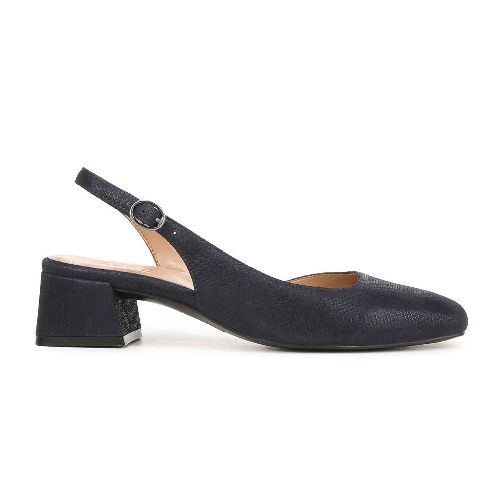 Jayla Sling Back Heeled Sandal - Istmo Navy